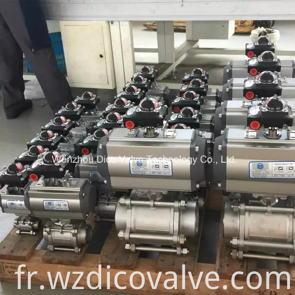 CE ISO TS en acier inoxydable Pneumatique / Actionneur électrique Contrôle industriel 3PC Valve à billes flottantes